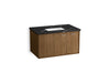 KOHLER K-CM99543-BD14 Jute 36" Wall-hung Bathroom Vanity Cabinet with Sink and Quartz Top, Walnut Flax - 3/4 view of product
