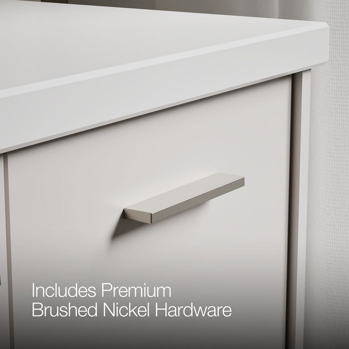KOHLER K-CM99543-BD1 Jute 36" Wall-hung Bathroom Vanity Cabinet with Sink and Quartz Top, Linen White - Detail image of a pro