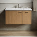 KOHLER K-CM99543-BD1 Jute 36" Wall-hung Bathroom Vanity Cabinet with Sink and Quartz Top, Walnut Flax - Shows close up detail