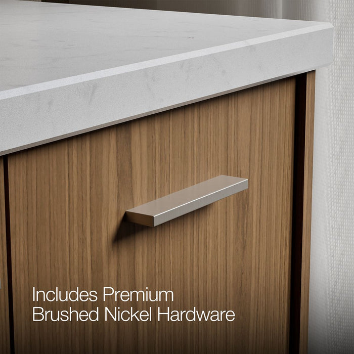 KOHLER K-CM99543-BD1 Jute 36" Wall-hung Bathroom Vanity Cabinet with Sink and Quartz Top, Walnut Flax - Detail image of a pro