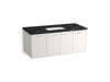 KOHLER K-CM99544-BD15 Jute 48" Wall-hung Bathroom Vanity Cabinet with Sink and Quartz Top, Linen White - 3/4 view of product