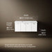 3/4 view of product with dimensions