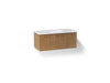 KOHLER K-CM99544-BD1 Jute 48" Wall-hung Bathroom Vanity Cabinet with Sink and Quartz Top, Walnut Flax - 3/4 view of product
