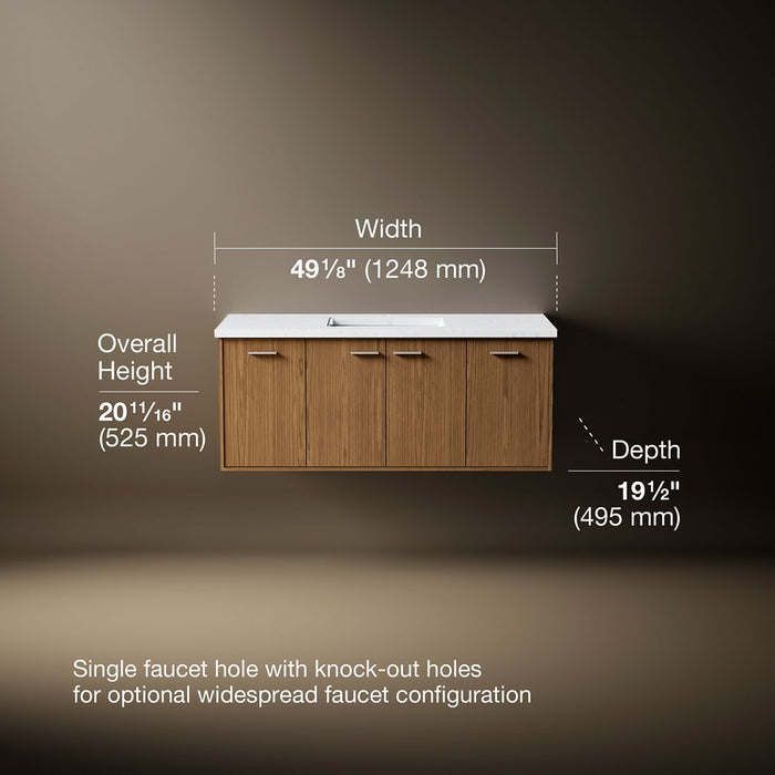 3/4 view of product with dimensions