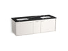 KOHLER K-CM99548-BD16 Jute 60" Wall-hung Bathroom Vanity Cabinet with Sinks and Quartz Top, Linen White - 3/4 view of product