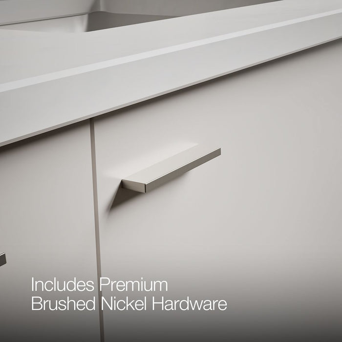 KOHLER K-CM99548-BD1 Jute 60" Wall-hung Bathroom Vanity Cabinet with Sinks and Quartz Top, Linen White - Detail image of a pr