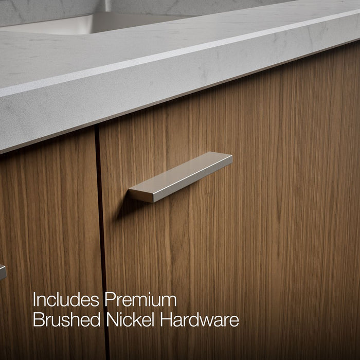 KOHLER K-CM99548-BD1 Jute 60" Wall-hung Bathroom Vanity Cabinet with Sinks and Quartz Top, Walnut Flax - Detail image of a pr