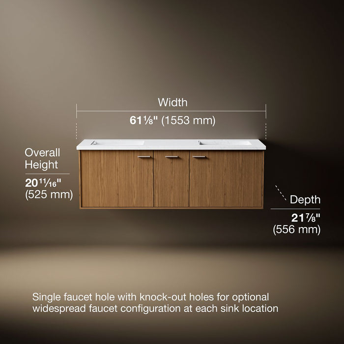 3/4 view of product with dimensions