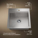 3/4 view of product with dimensions