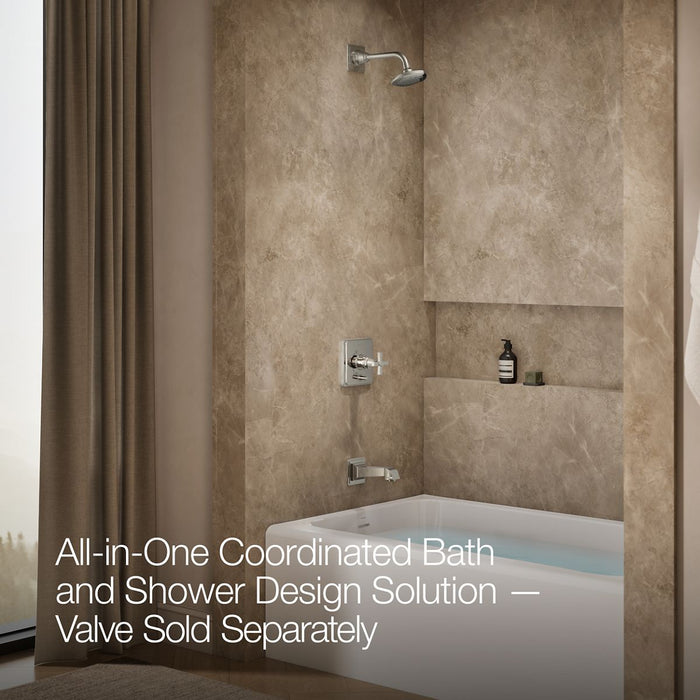 KOHLER K-T13133-3AL Pinstripe Rite-Temp bath and shower trim kit with push-button diverter and cross handle, without showerhead