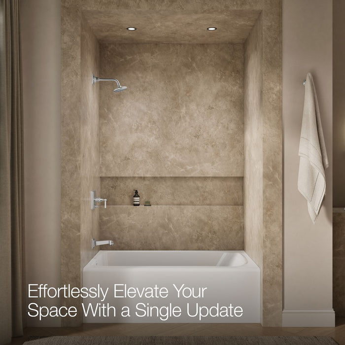 KOHLER K-T13133-4AL Pinstripe Rite-Temp bath and shower trim kit with push-button diverter and lever handle, without showerhead