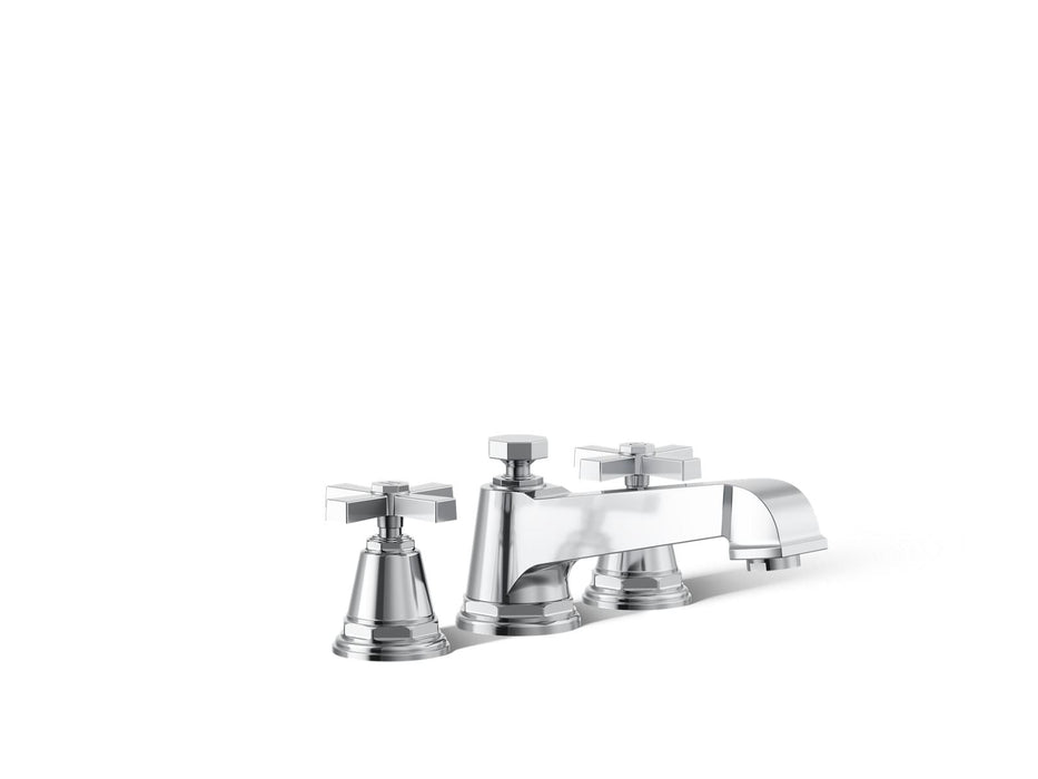KOHLER K-T13140-3A Pinstripe Deck-mount bath faucet trim with cross handles