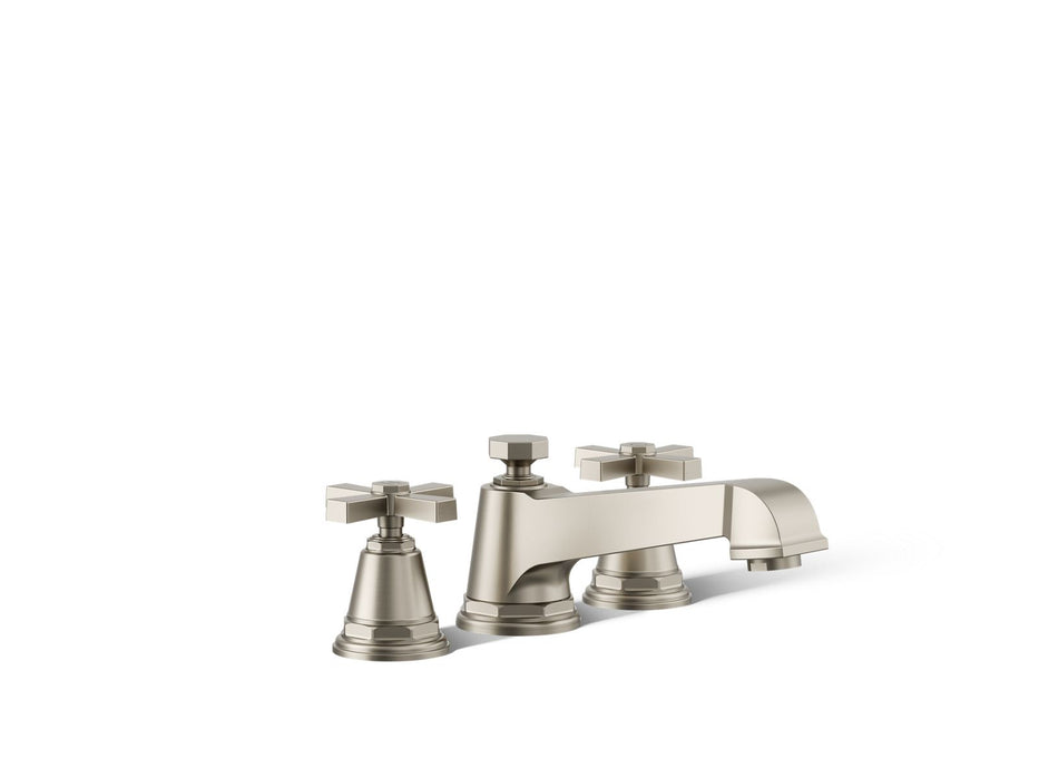 KOHLER K-T13140-3A Pinstripe Deck-mount bath faucet trim with cross handles