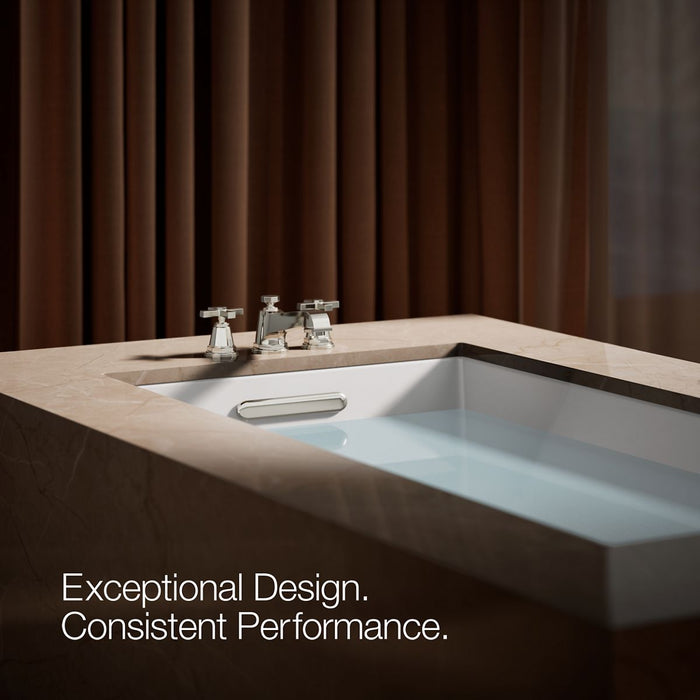 KOHLER K-T13140-3A Pinstripe Deck-mount bath faucet trim with cross handles