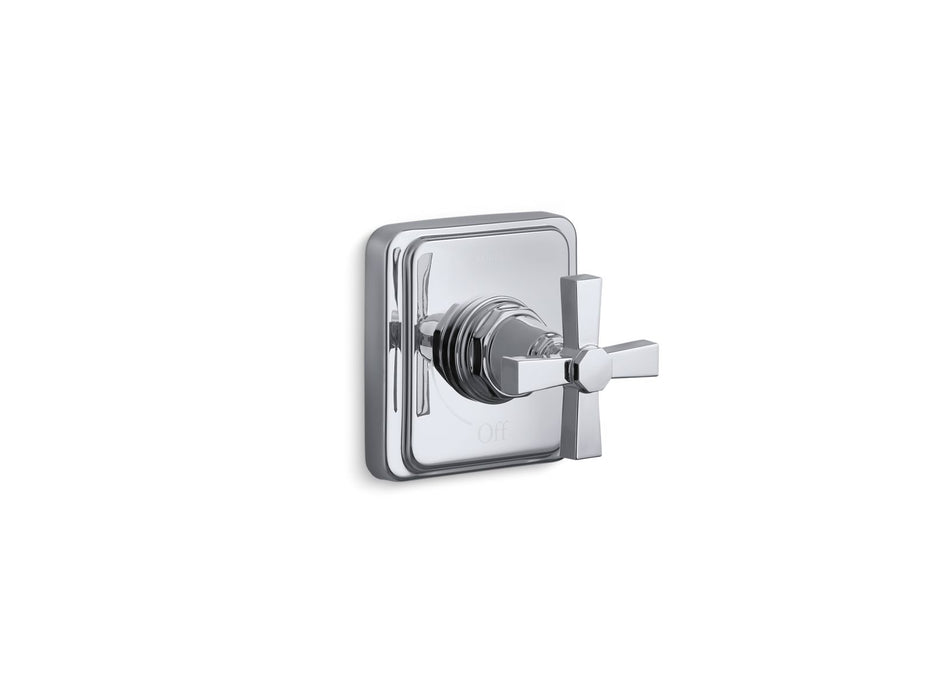 KOHLER K-T13174-3A Pinstripe MasterShower volume control valve trim with cross handle