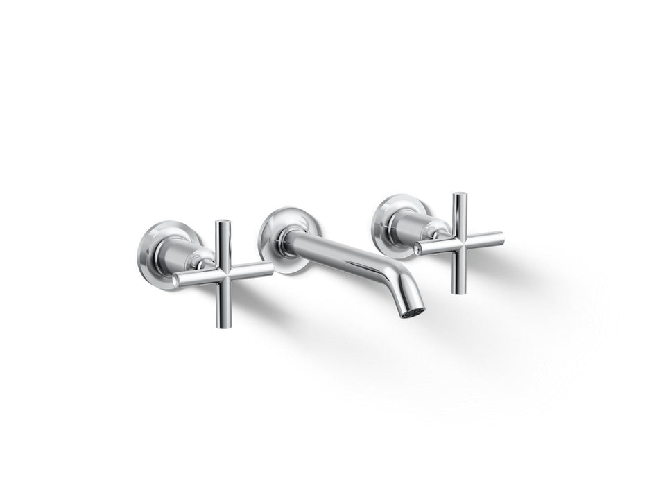 KOHLER K-T14413-3 Purist Wall-mount bathroom sink faucet trim with Cross handles, 1.2 gpm