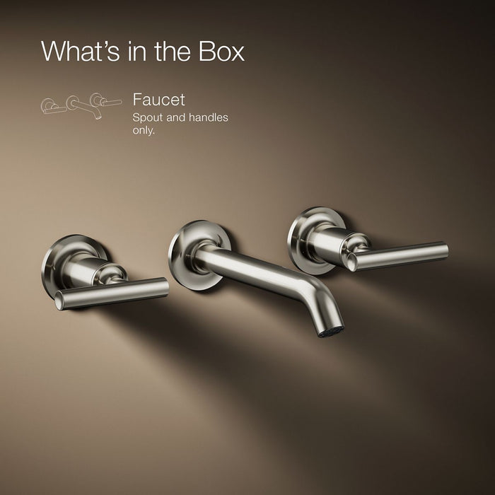 KOHLER K-T14413-4 Purist Wall-mount bathroom sink faucet trim with Lever handles, 1.2 gpm