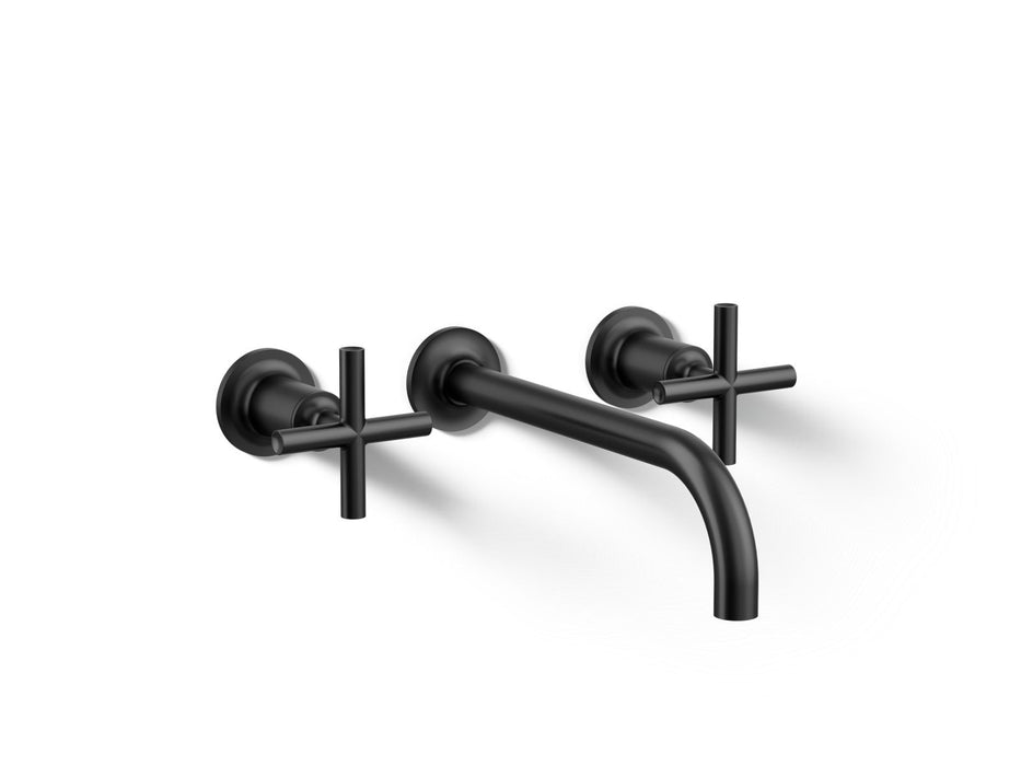 KOHLER K-T14414-3 Purist Wall-mount bathroom sink faucet trim with Cross handles, 1.2 gpm