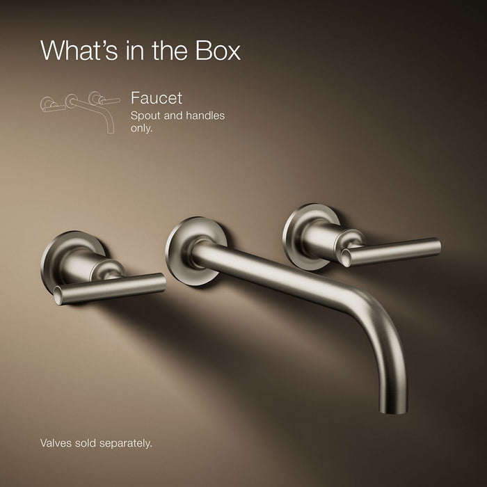 KOHLER K-T14414-4 Purist Wall-mount bathroom sink faucet trim with Lever handles, 1.2 gpm