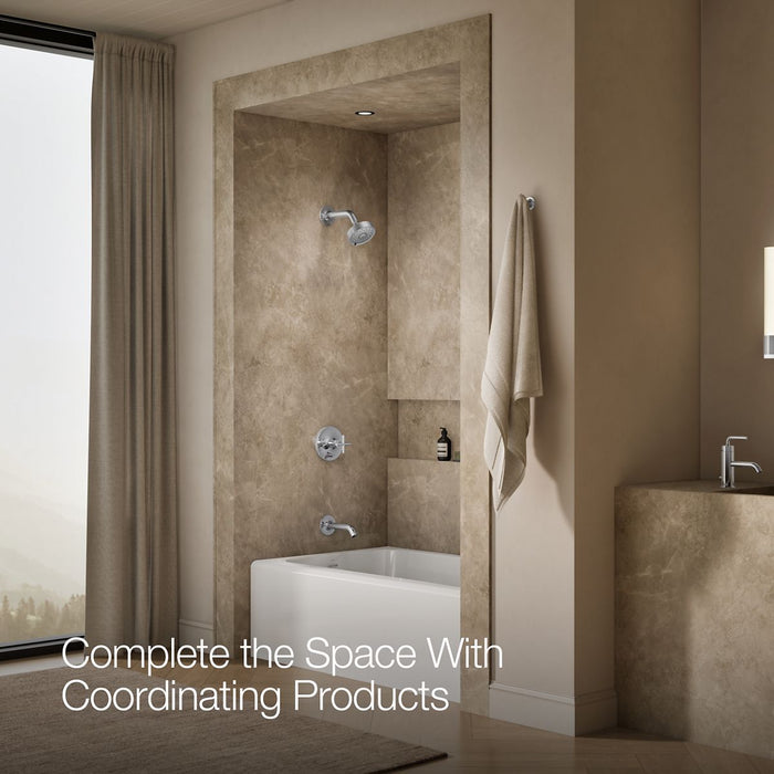 KOHLER K-T14420-3L Purist Rite-Temp bath and shower trim kit with push-button diverter and cross handle, without showerhead