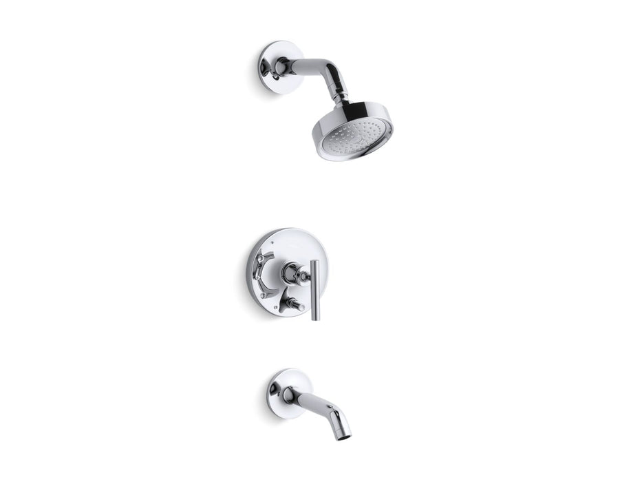KOHLER K-T14420-4 Purist Rite-Temp bath and shower trim kit with push-button diverter and lever handle, 2.5 gpm