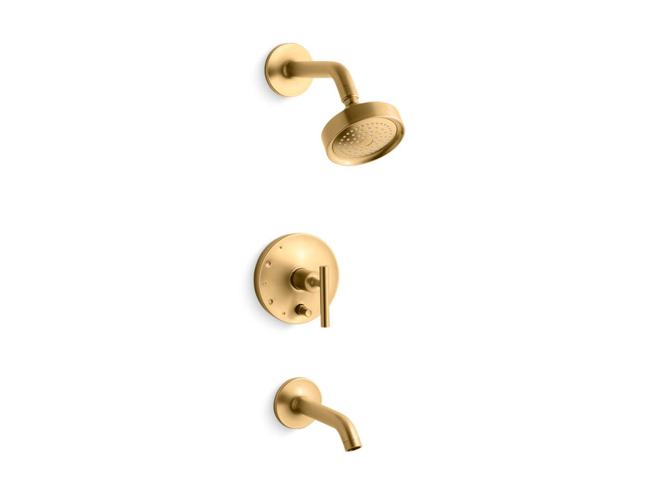 KOHLER K-T14420-4 Purist Rite-Temp bath and shower trim kit with push-button diverter and lever handle, 2.5 gpm