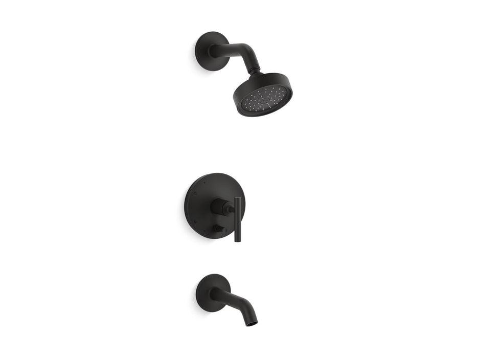 KOHLER K-T14420-4G Purist Rite-Temp bath and shower trim kit with push-button diverter and lever handle, 1.75 gpm