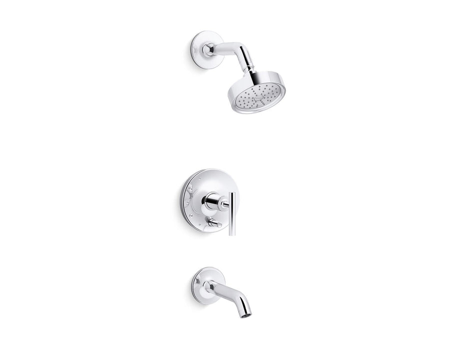KOHLER K-T14420-4G Purist Rite-Temp bath and shower trim kit with push-button diverter and lever handle, 1.75 gpm