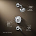 3/4 view of product with dimensions