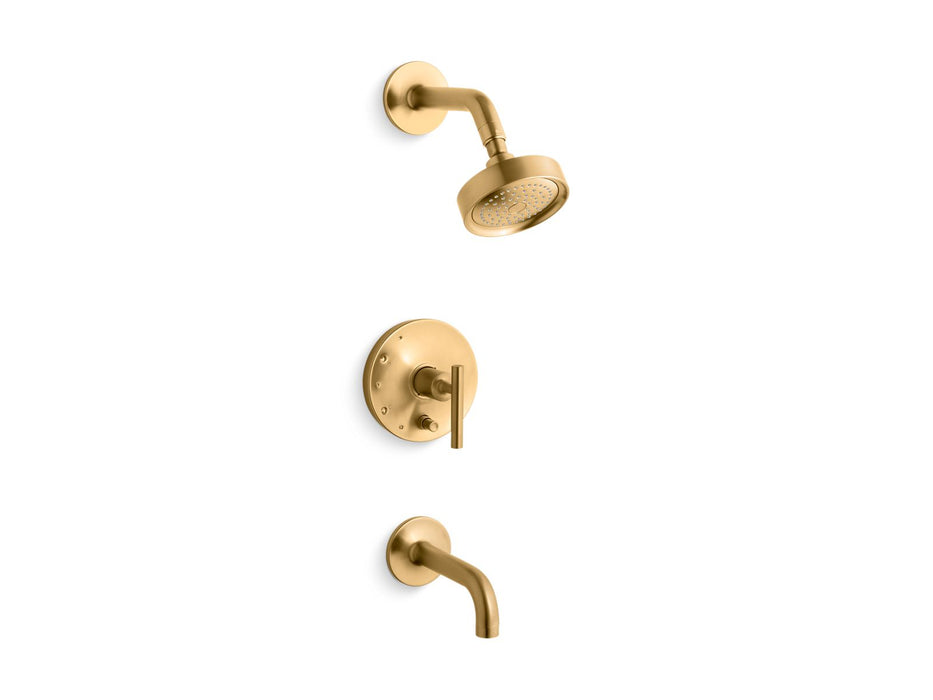 KOHLER K-T14421-4 Purist Rite-Temp bath and shower trim kit with push-button diverter and lever handle, 2.5 gpm