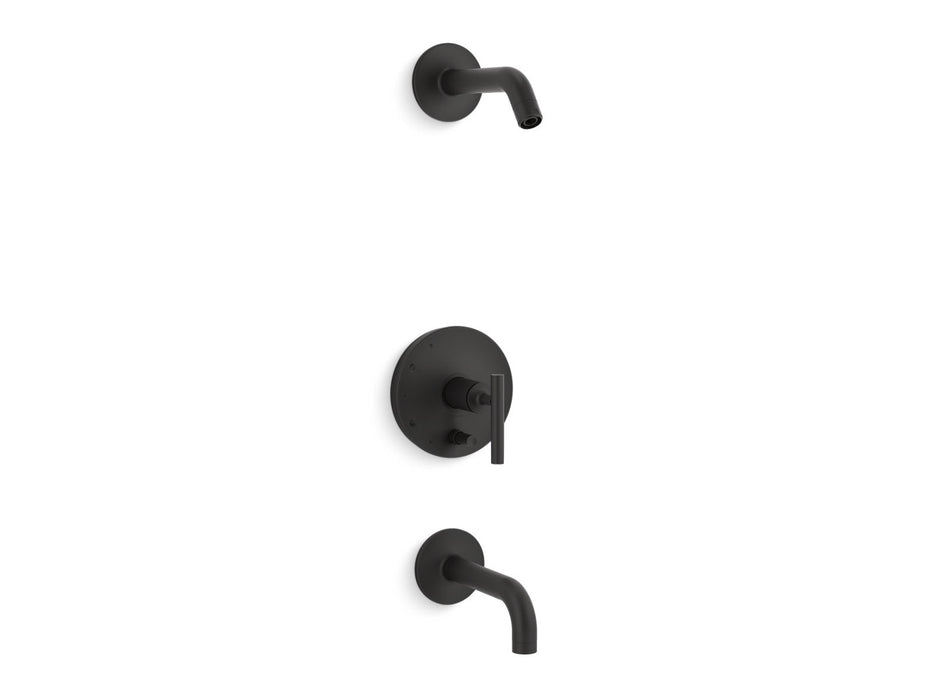 KOHLER K-T14421-4L Purist Rite-Temp bath and shower trim kit with push-button diverter and lever handle, without showerhead