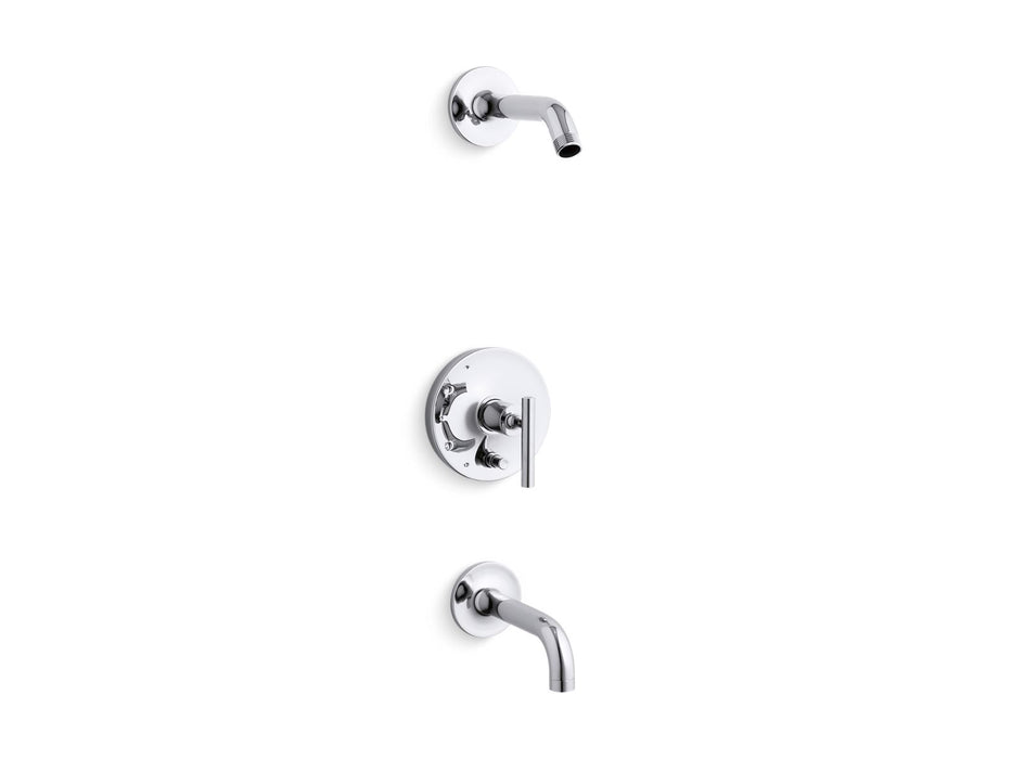 KOHLER K-T14421-4L Purist Rite-Temp bath and shower trim kit with push-button diverter and lever handle, without showerhead