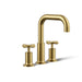 KOHLER K-T14428-3 Purist Deck-mount Bath Faucet Trim with Cross Handles, Vibrant Brushed Moderne Brass - 3/4 view of product