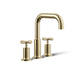 KOHLER K-T14428-3 Purist Deck-mount Bath Faucet Trim with Cross Handles, Vibrant French Gold - 3/4 view of product