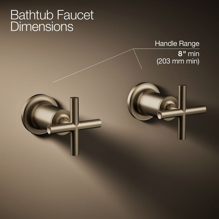 KOHLER K-T14429-3 Purist Deck- or wall-mount bath faucet handle trim with cross design