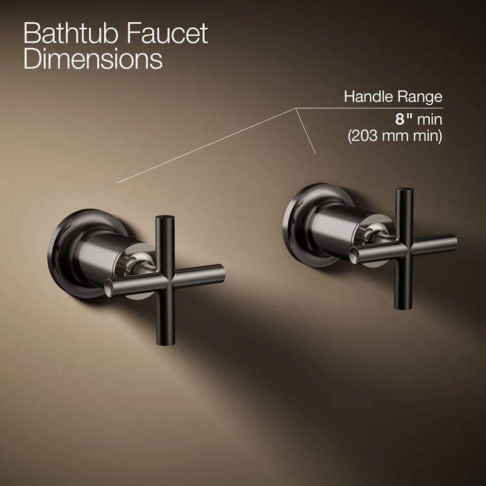 KOHLER K-T14429-3 Purist Deck- or wall-mount bath faucet handle trim with cross design