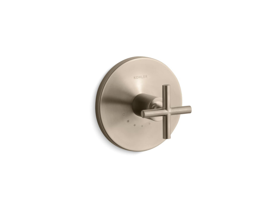 KOHLER K-T14488-3 Purist MasterShower temperature control valve trim with cross handle