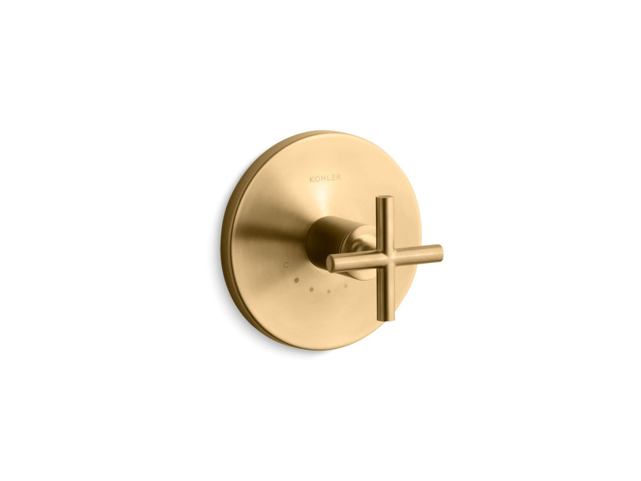KOHLER K-T14488-3 Purist MasterShower temperature control valve trim with cross handle