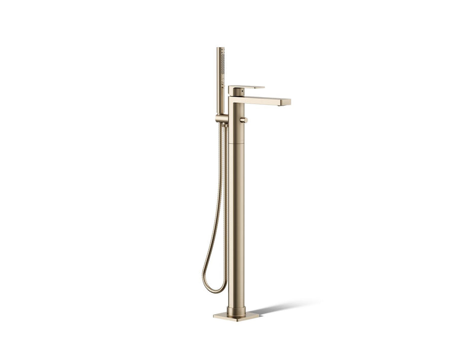 KOHLER K-T23492-4 Parallel Floor-mount bath filler trim with handshower, vibrant brushed bronze