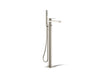 KOHLER K-T23492-4 Parallel Floor-mount bath filler trim with handshower, vibrant brushed nickel