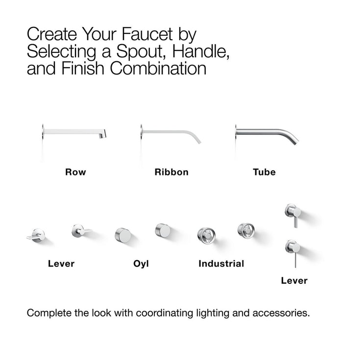 KOHLER K-T23888 Components Wall-mount bathroom sink faucet spout with Ribbon design, 1.2 gpm