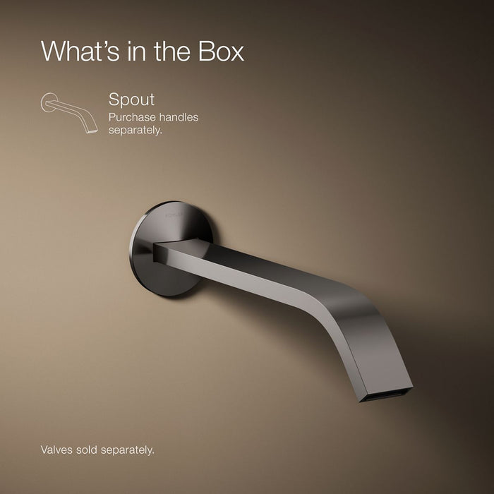 KOHLER K-T23888 Components Wall-mount bathroom sink faucet spout with Ribbon design, 1.2 gpm