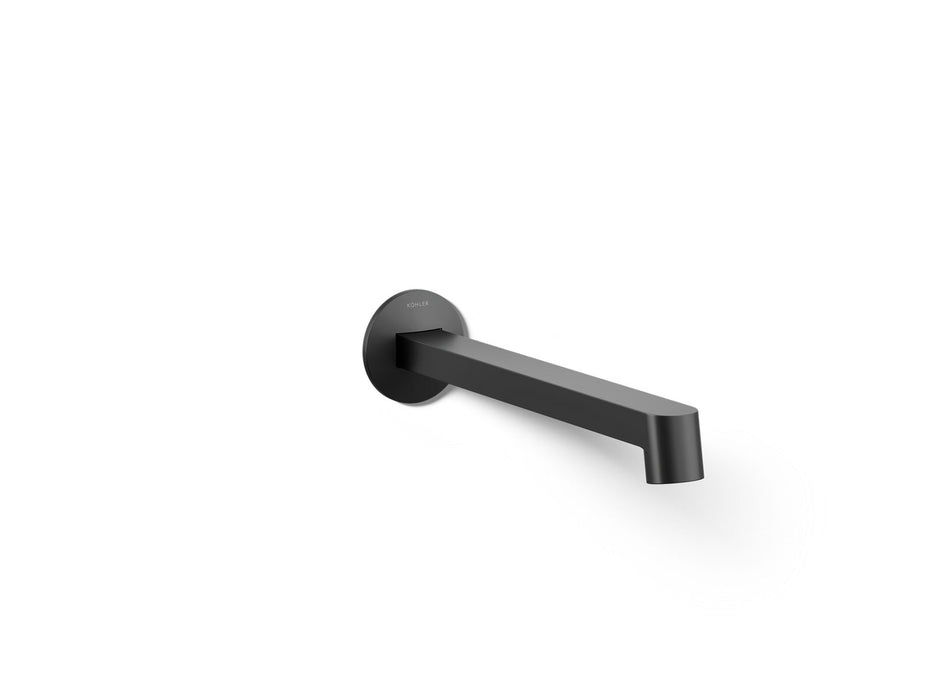 KOHLER K-T23889 Components Wall-mount bathroom sink faucet spout with Row design, 1.2 gpm, matte black