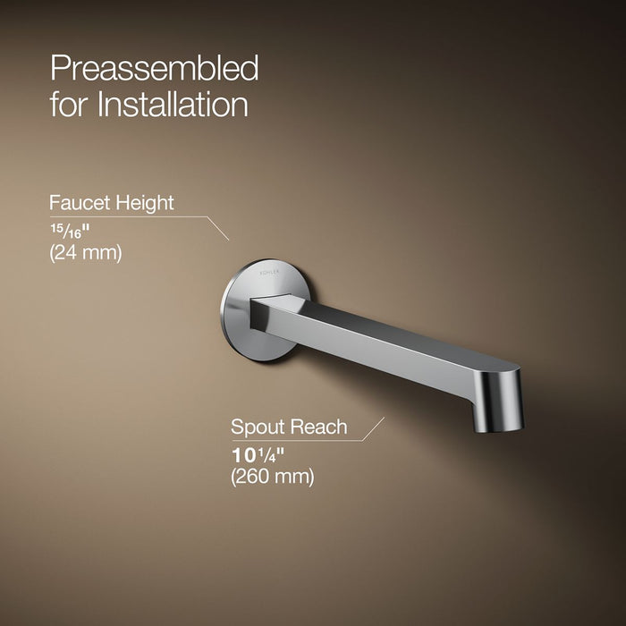 KOHLER K-T23889 Components Wall-mount bathroom sink faucet spout with Row design, 1.2 gpm