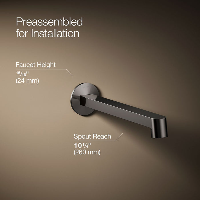 KOHLER K-T23889 Components Wall-mount bathroom sink faucet spout with Row design, 1.2 gpm, vibrant titanium - view 2