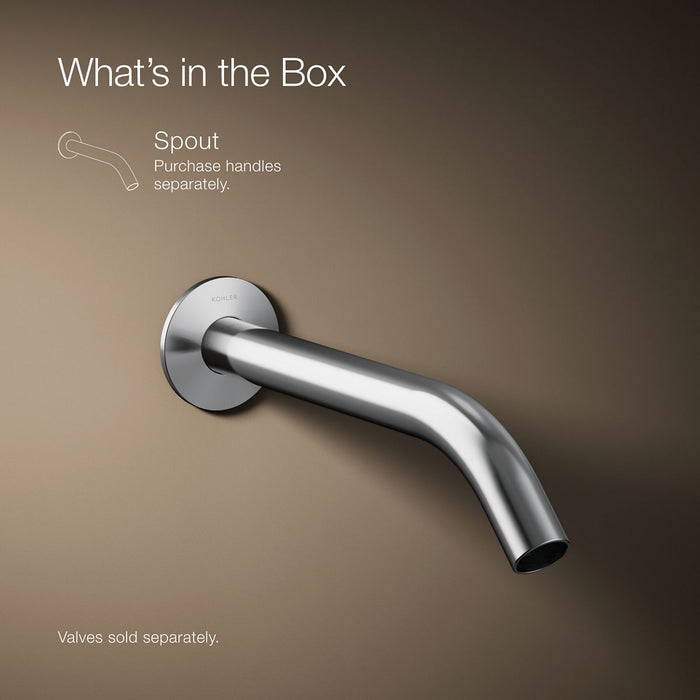 KOHLER K-T23890 Components Wall-mount bathroom sink faucet spout with Tube design, 1.2 gpm