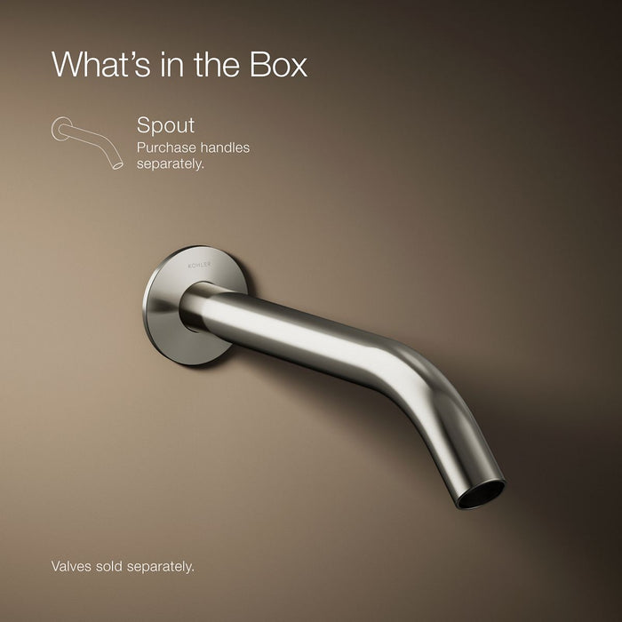KOHLER K-T23890 Components Wall-mount bathroom sink faucet spout with Tube design, 1.2 gpm