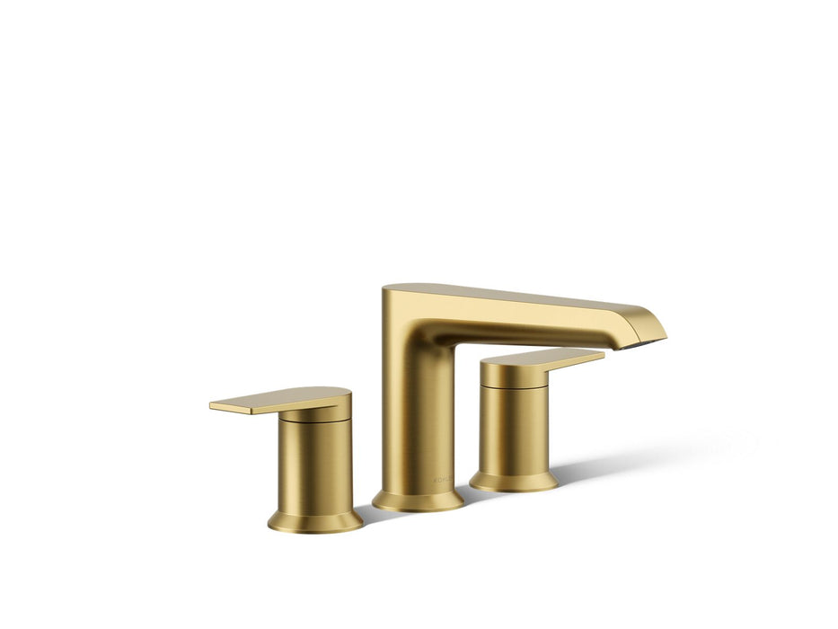 KOHLER K-T25740-4 Hint Deck-mount bath faucet trim, vibrant brushed moderne brass