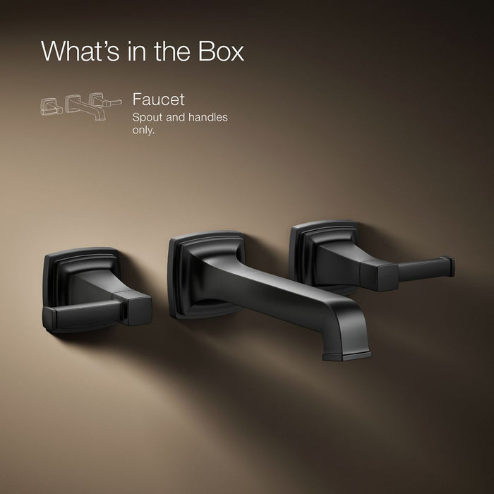 KOHLER K-T26432-4 Riff Wall-mount bathroom sink faucet trim, 1.2 gpm, matte black - view 5