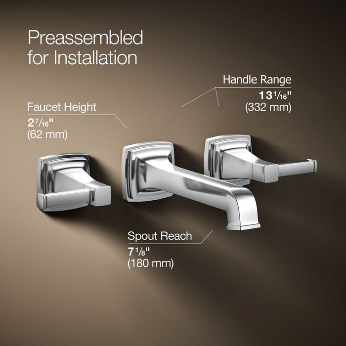 KOHLER K-T26432-4 Riff Wall-mount bathroom sink faucet trim, 1.2 gpm, polished chrome - view 2